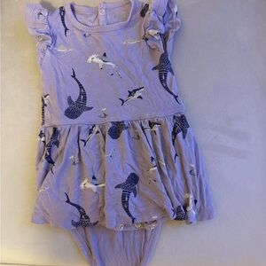 Kyte baby taro shark bodysuit dress